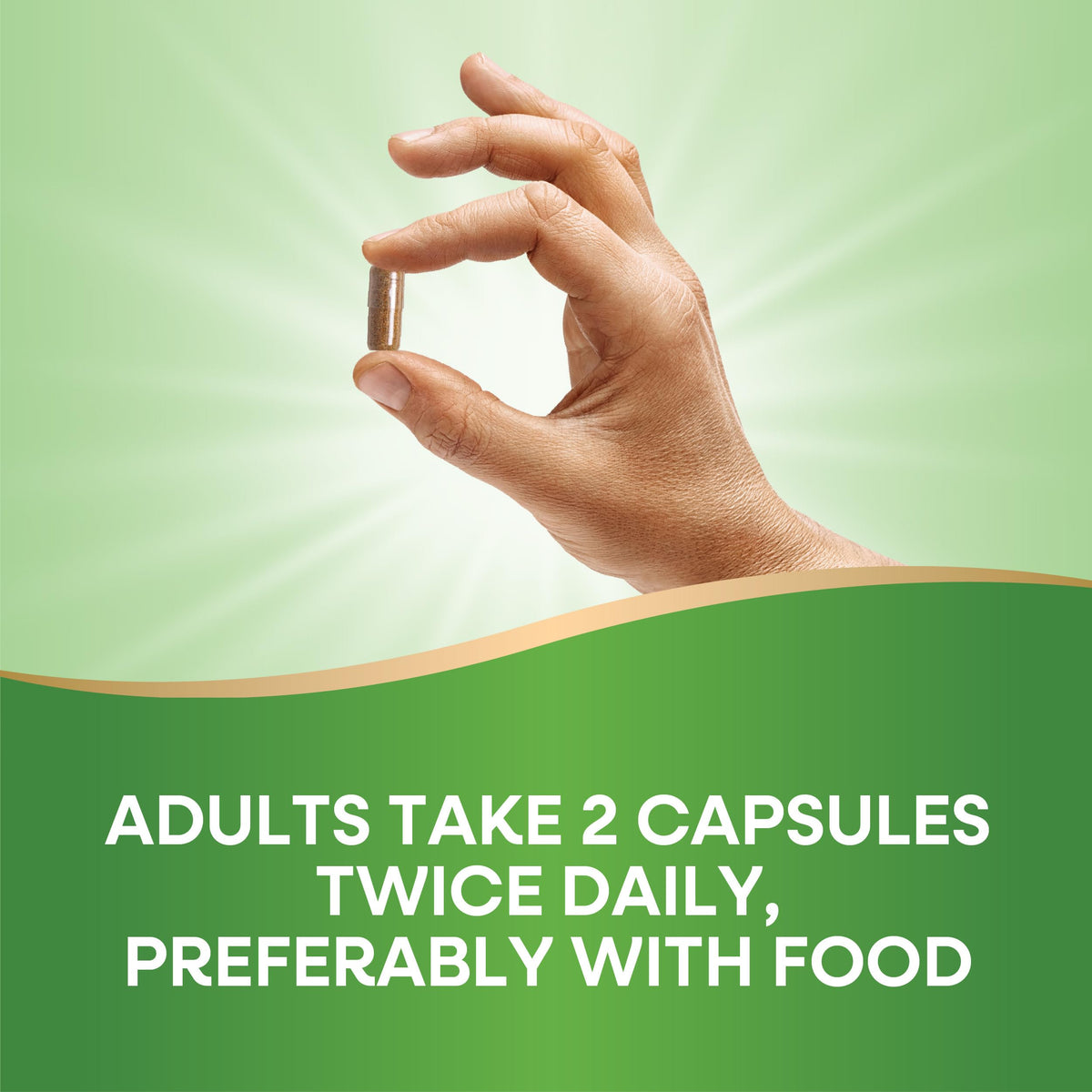 Back label of Nature's Way Leg Veins bottle outlining the recommended adult dosage and safety warnings.