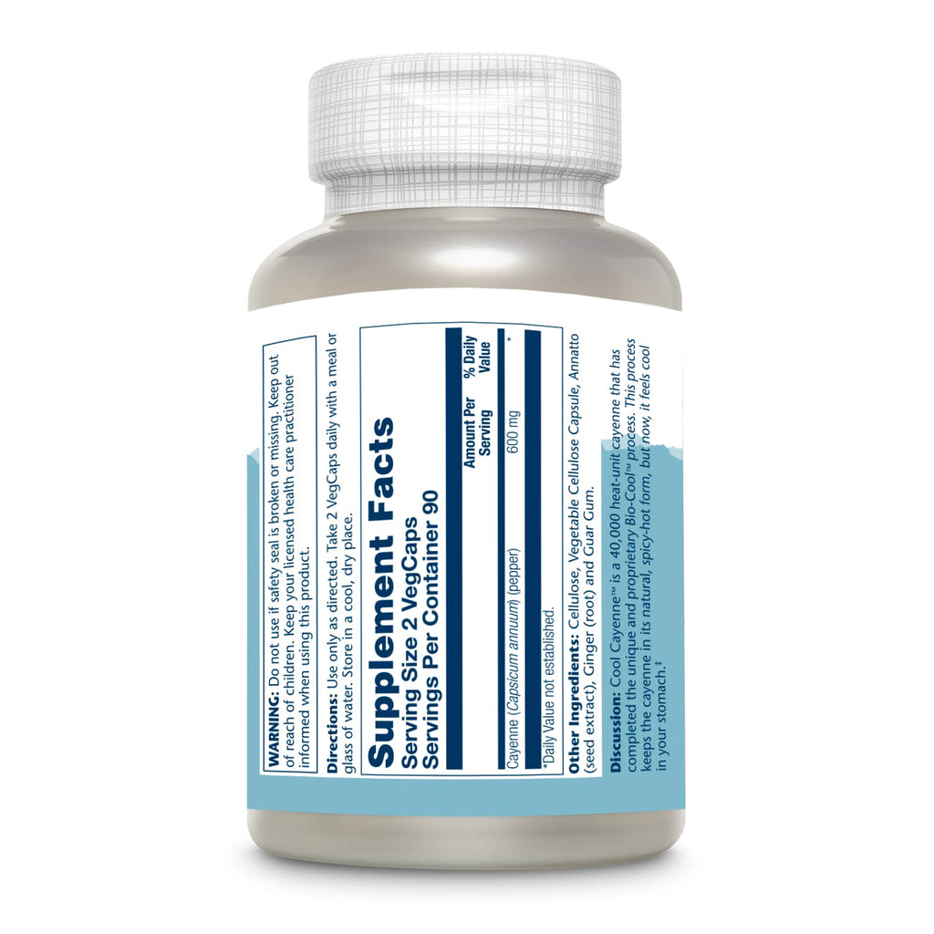 Solaray non burning cayenne pepper capsules premium stomach comfort formula