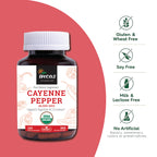 Vegan pullulan capsules of organic red pepper powder for traditional digestion boost.