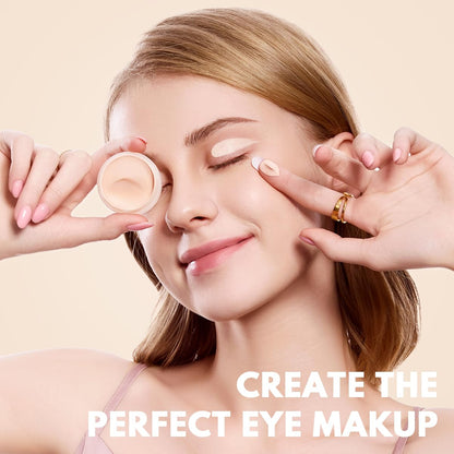 Smudge proof and water resistant eyeshadow base for all skin types open jar view