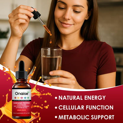 Authentic imported ONAISE Cayenne Pepper drops lifestyle packaging view