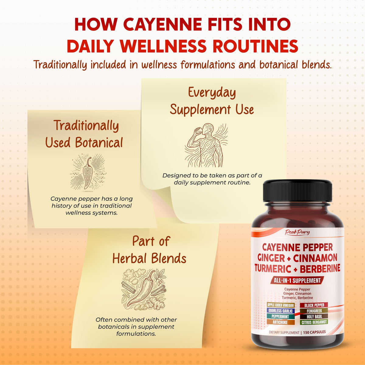 PEAKPURY 9-in-1 metabolism and gut support vegan capsules alongside natural ginger and turmeric roots