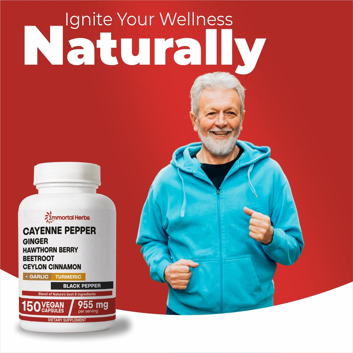 Immortal Herbs wellness formula ingredients breakdown showcasing ginger and turmeric