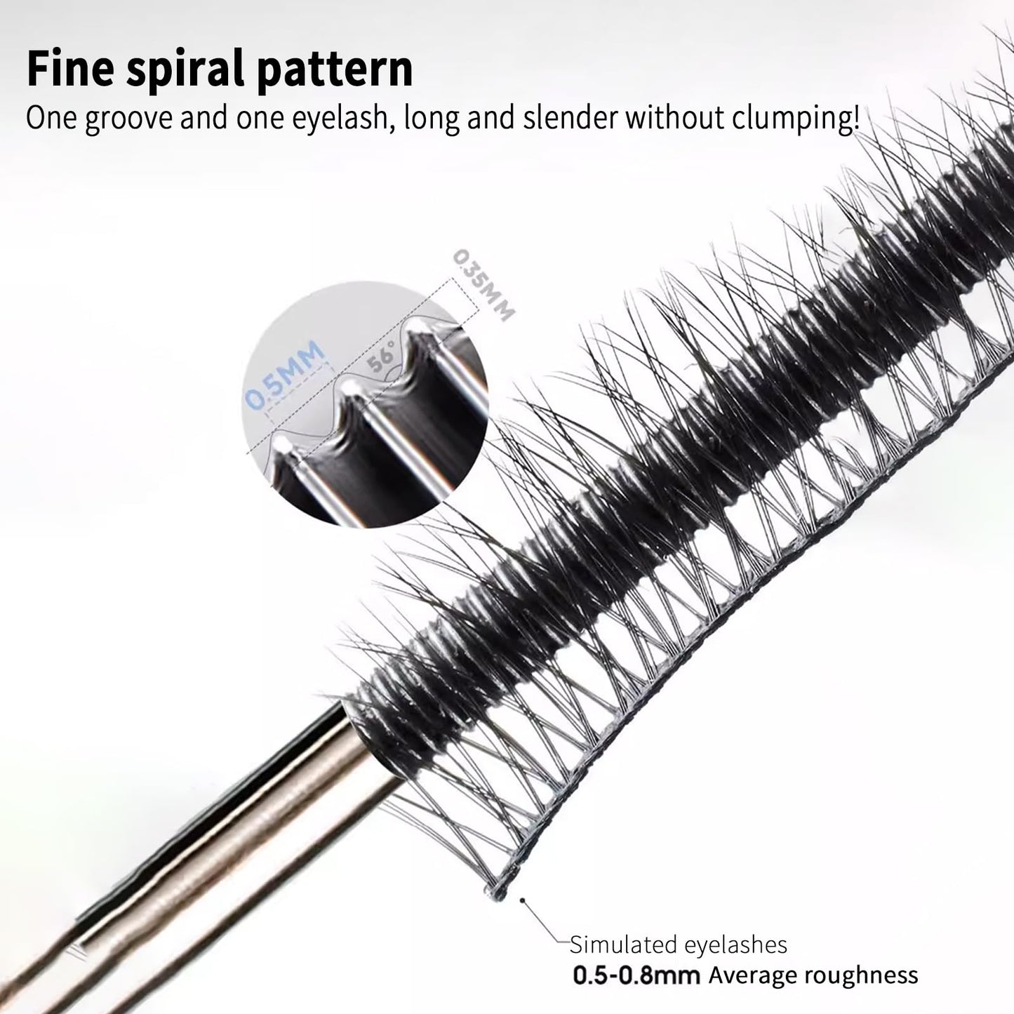 Before and after comparison using black volumizing mascara base for natural lash extension