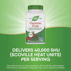 Nature's Way Cayenne Fruit capsules packaging displaying clear usage directions and product details