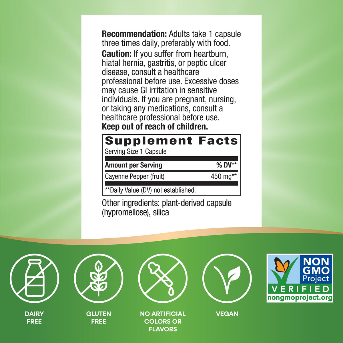 Close up of the imported plant based capsules containing pure warming herb powder inside the bottle