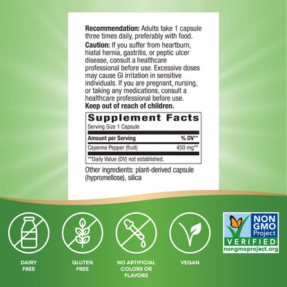 Close up of the imported plant based capsules containing pure warming herb powder inside the bottle