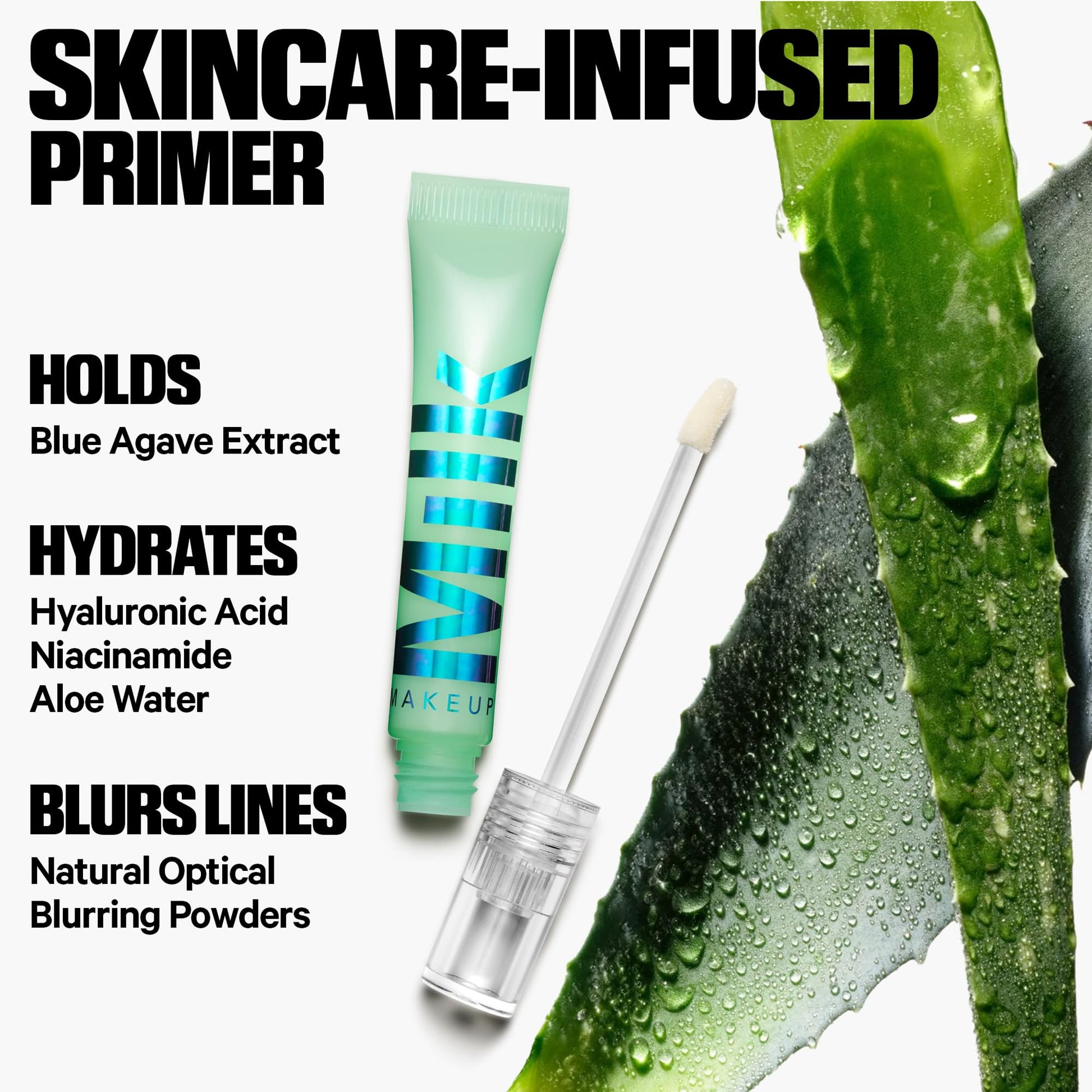 Milk Makeup Hydro Grip Eye Primer packaging box details with ingredient listings.