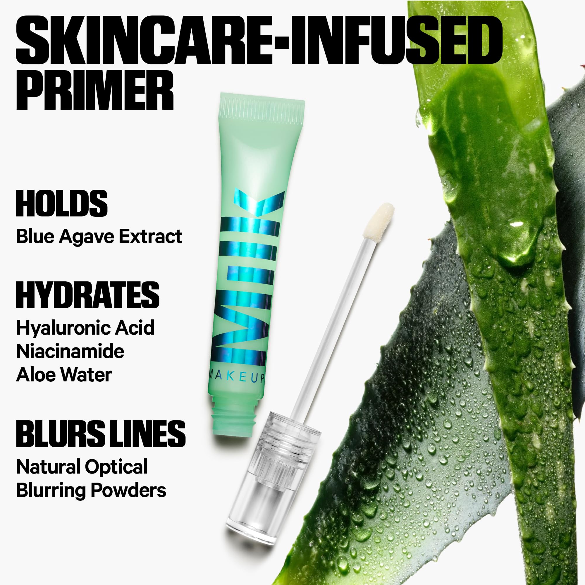 Milk Makeup Hydro Grip Eye Primer packaging box details with ingredient listings.