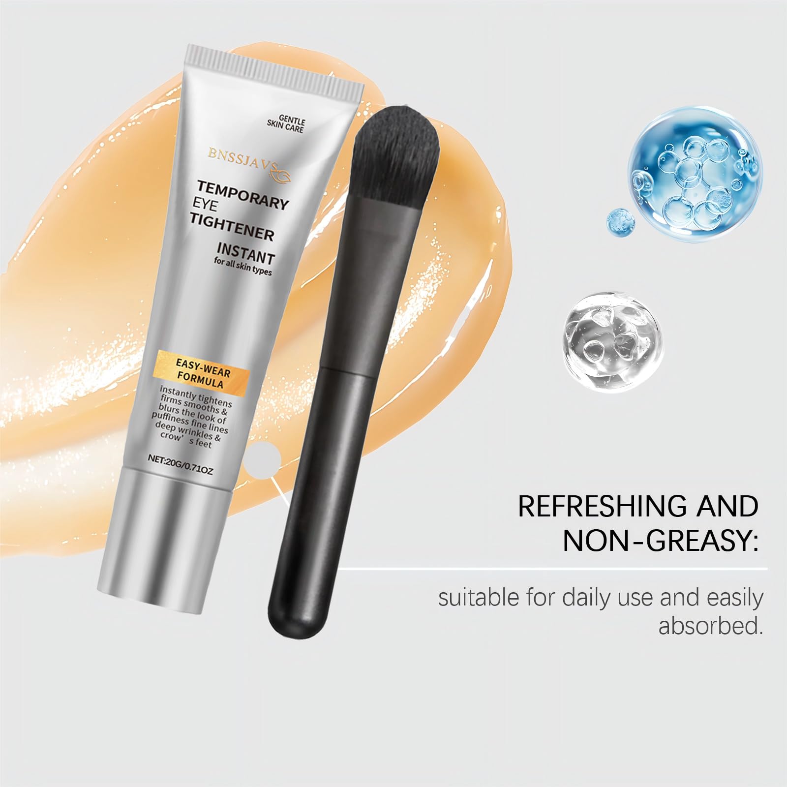 Side view of the imported anti-aging eye treatment set displaying the precise application brushes.