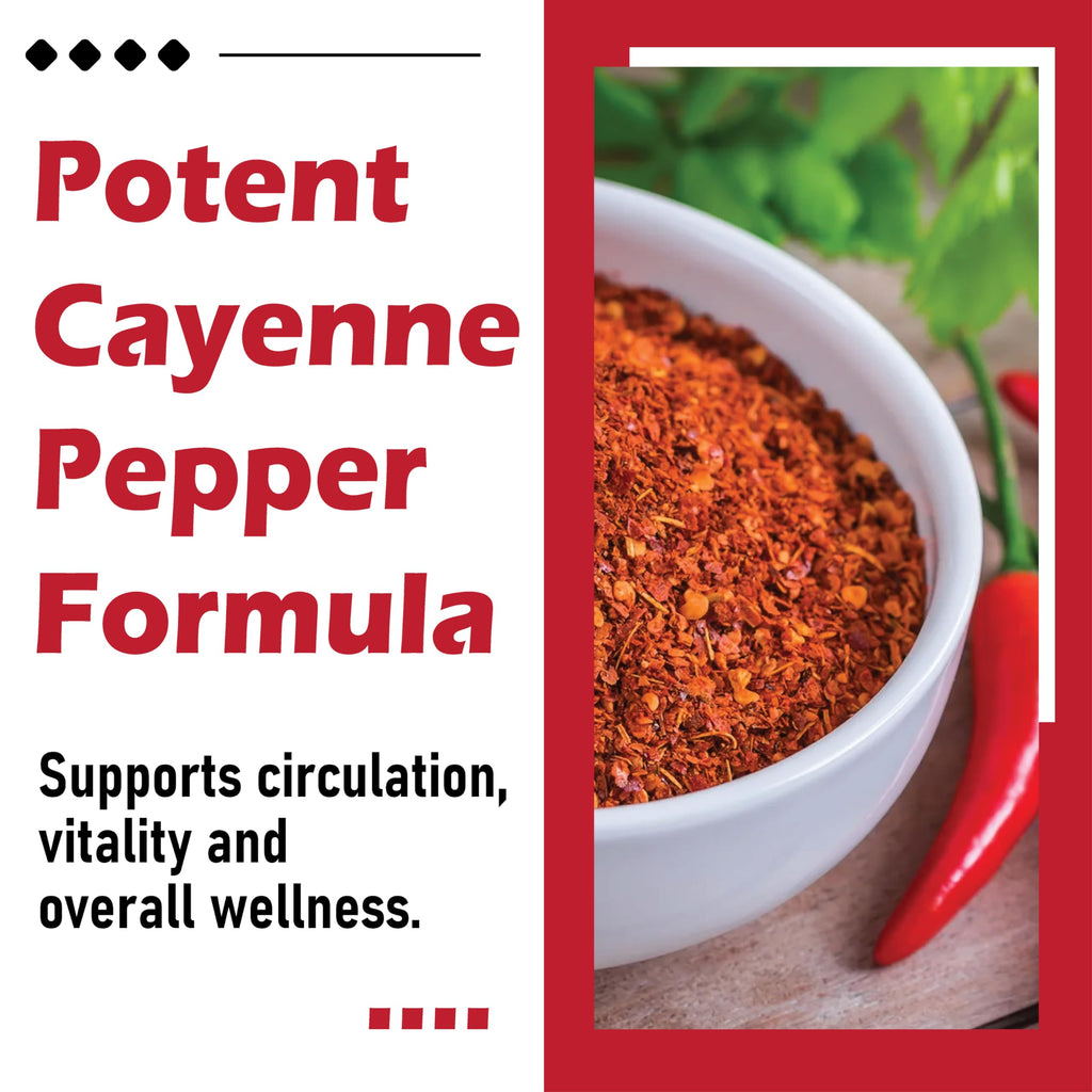 Back label of AuriLabs Cayenne Pepper capsules showcasing grape seed and beetroot ingredients list
