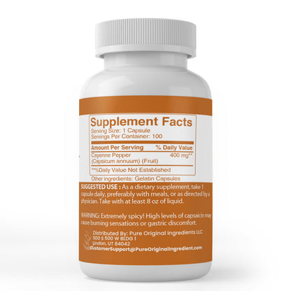 Pure Original Ingredients Cayenne Pepper USA imported product certification