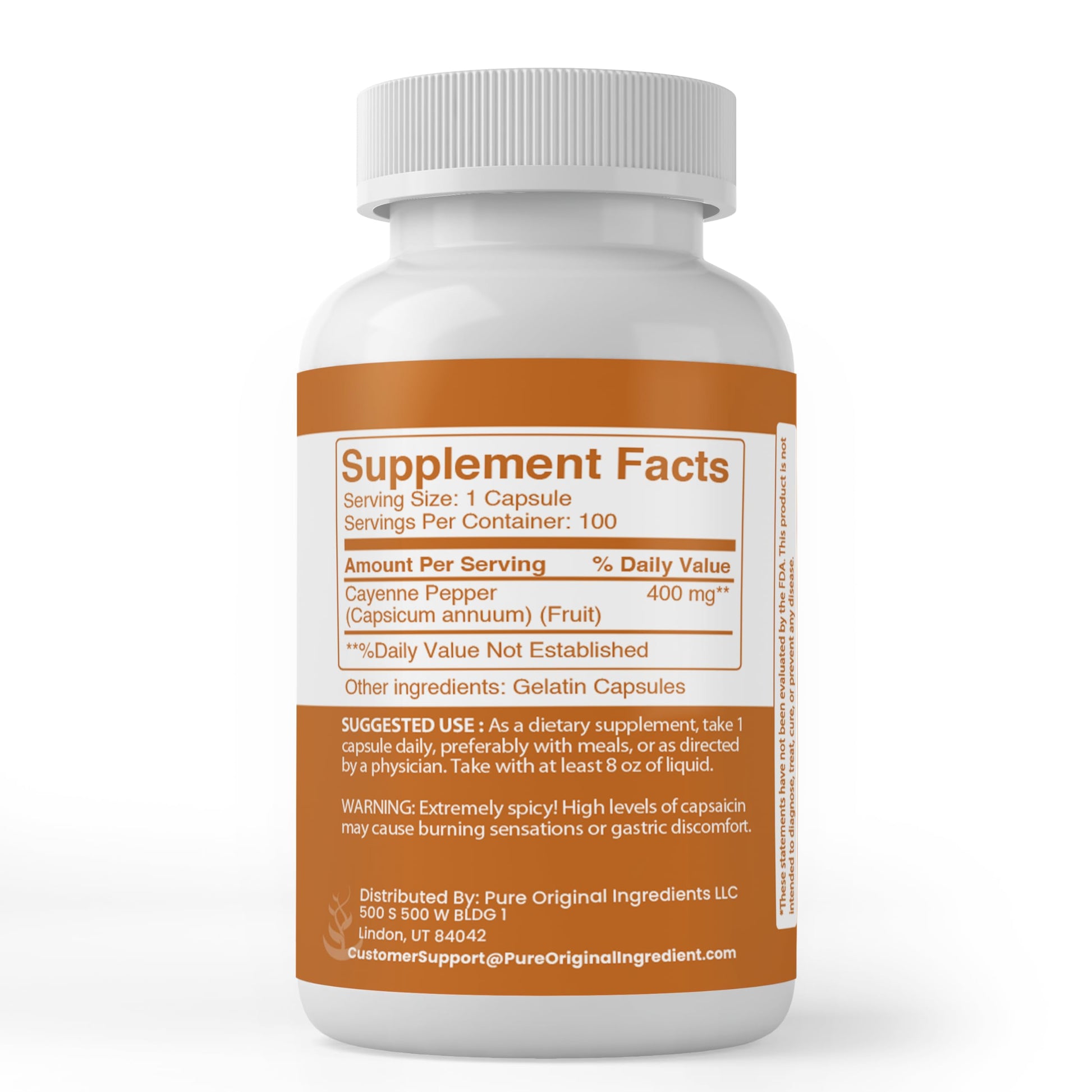 Pure Original Ingredients Cayenne Pepper clean formula no filler seal