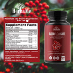 HerbaMe vascular health capsules showing premium multi ingredient botanical ingredients label