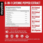 STAY ALIVE capsaicin supplement container displaying natural ginger and garlic extract ingredients