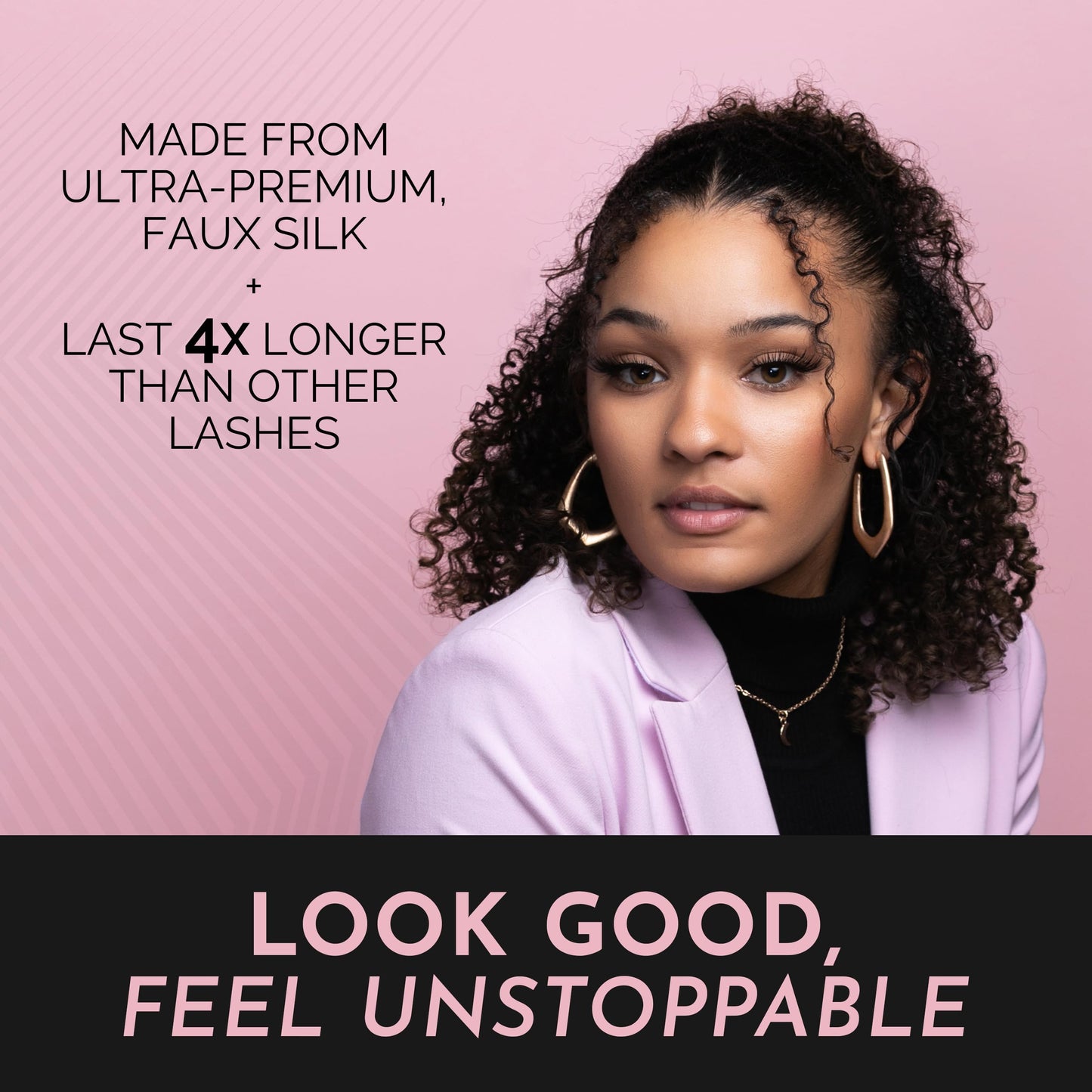 Luxillia eight dimensional natural looking magnetic fake extensions layout.