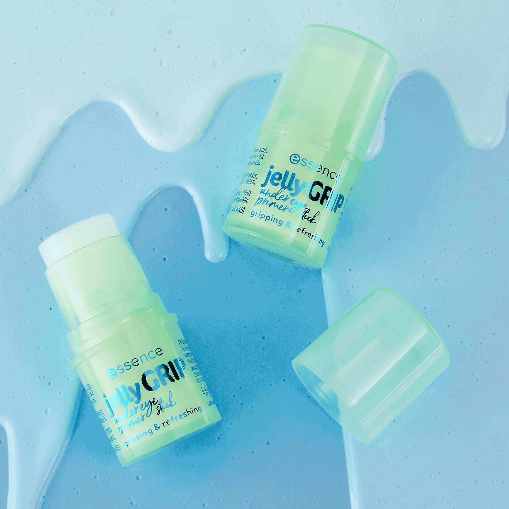 Essence Jelly Grip hydrating under eye primer stick swatched on skin