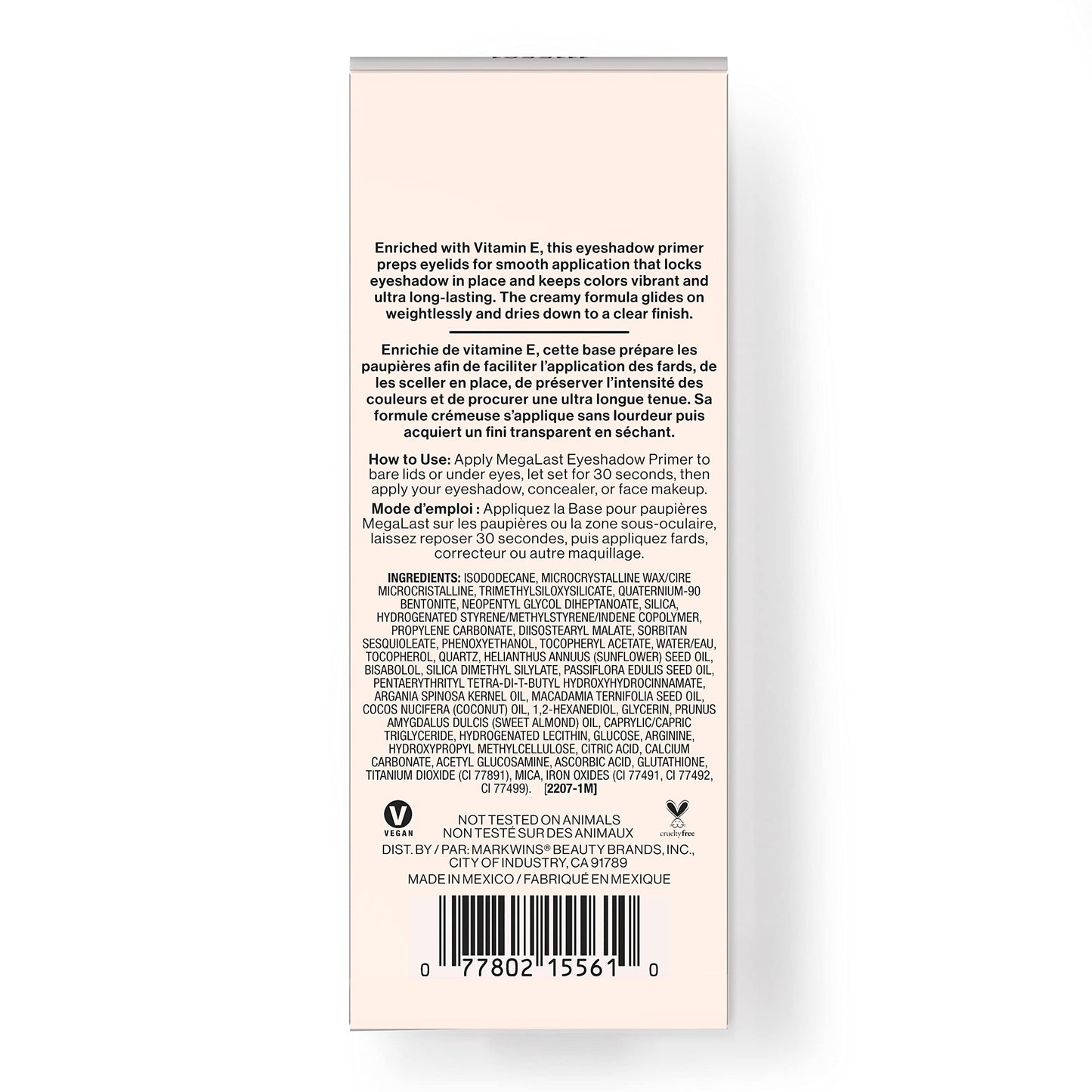 Wet N Wild eyeshadow primer applied on skin demonstrating clear quick dry texture