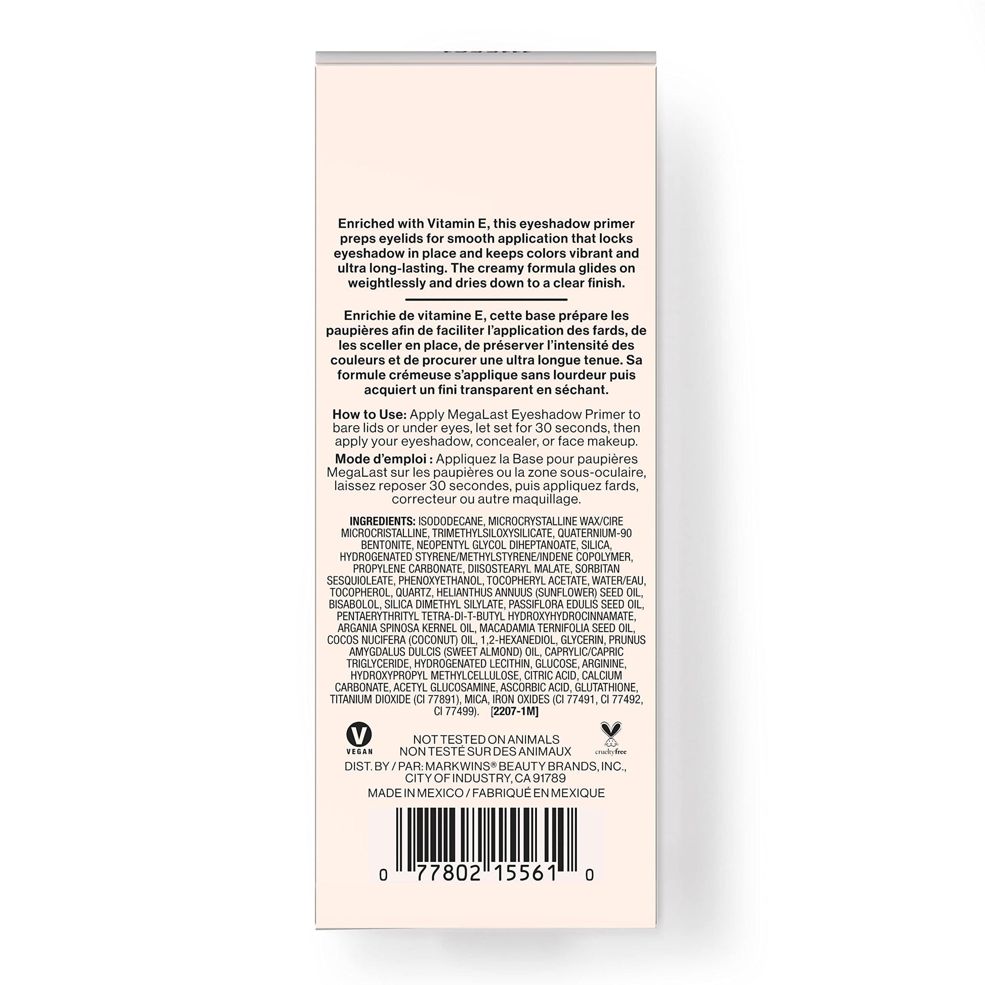 Wet N Wild eyeshadow primer applied on skin demonstrating clear quick dry texture
