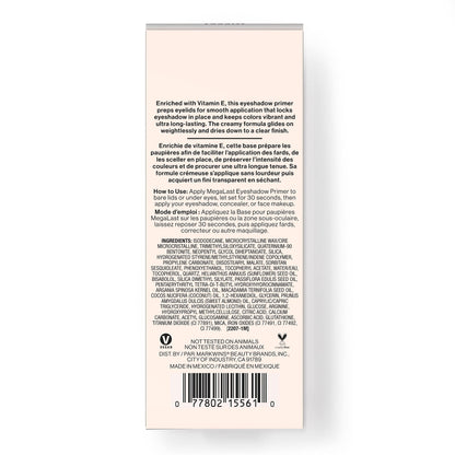 Wet N Wild eyeshadow primer applied on skin demonstrating clear quick dry texture