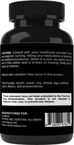 Side label view of Vitabod Apigenin 120 capsule bottle showing allergen free information