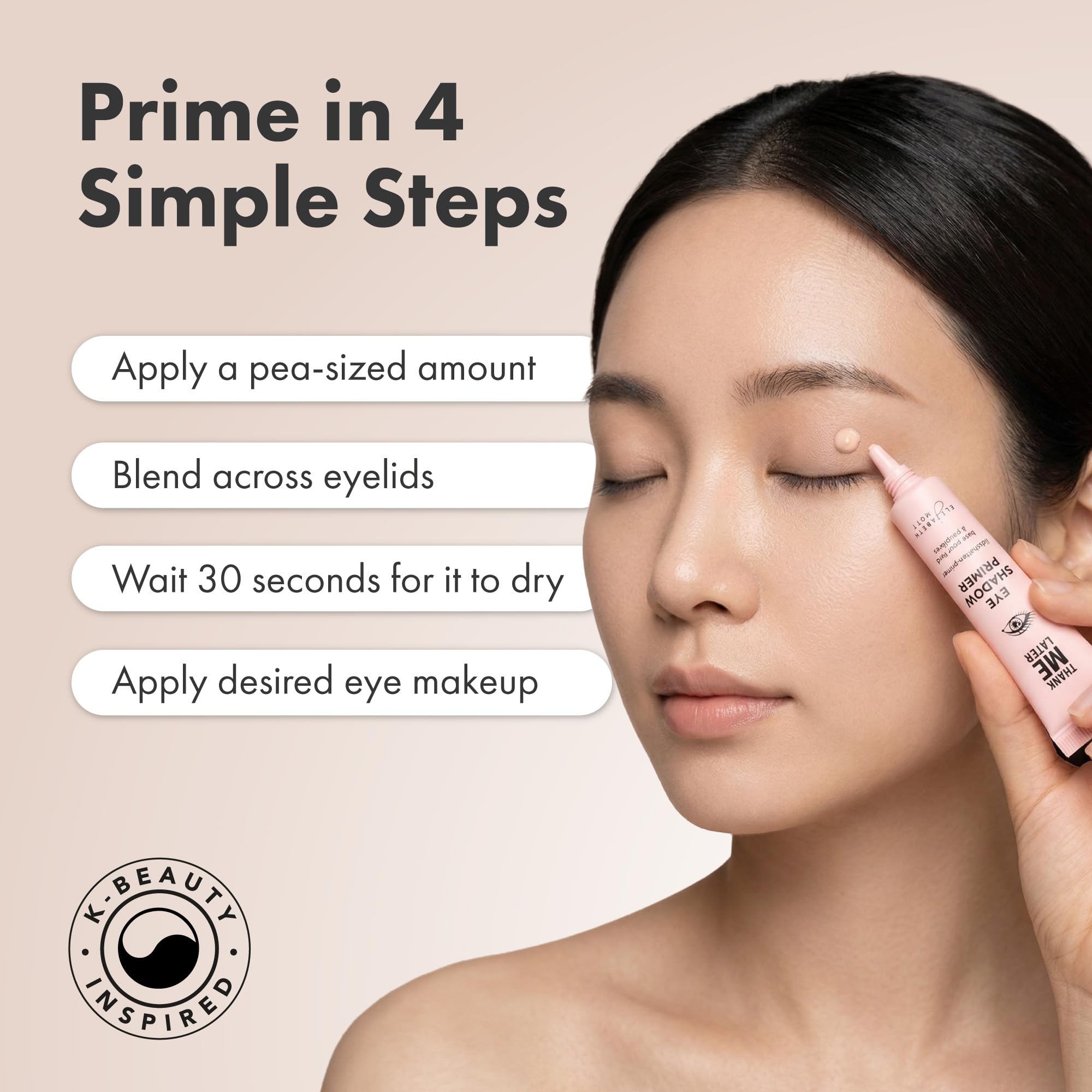 Cruelty free eyeshadow base 10g tube back label details