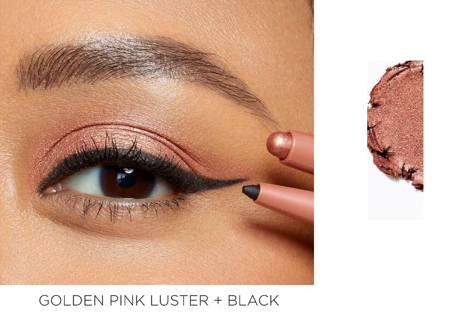 Close up of Tarte Quick Stick dual ends featuring shadow and black liner.