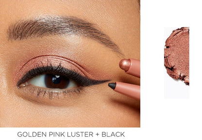 Close up of Tarte Quick Stick dual ends featuring shadow and black liner.