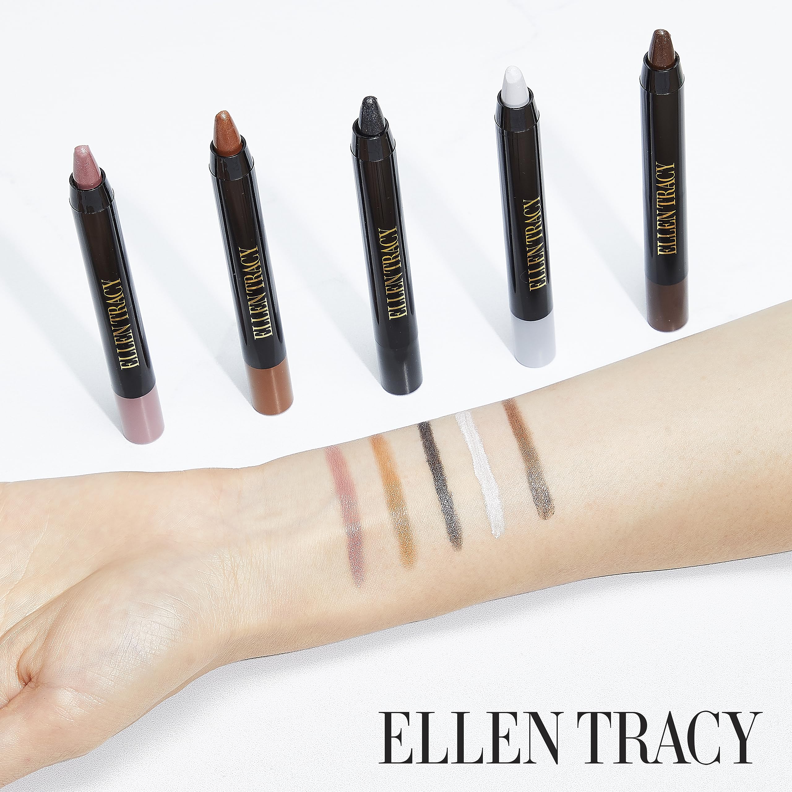 Open packaging of Ellen Tracy 5 piece eyeshadow and liner sticks
