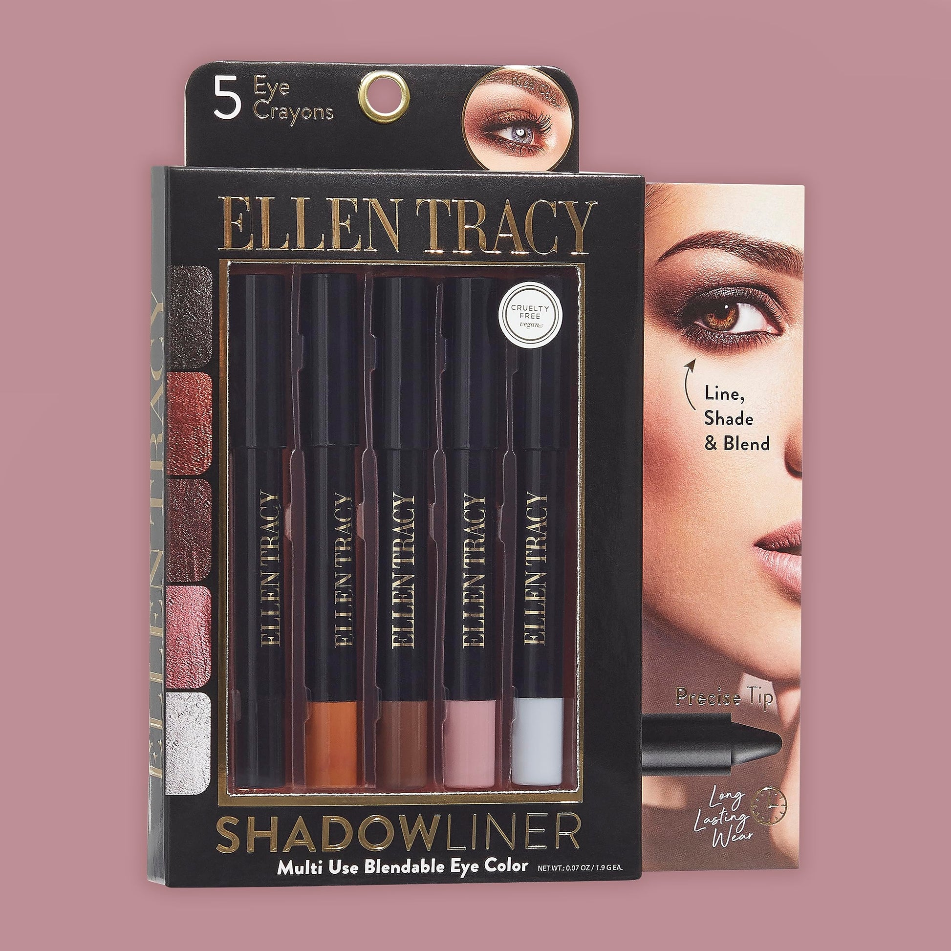 Close up of Ellen Tracy creamy eyeshadow crayon texture