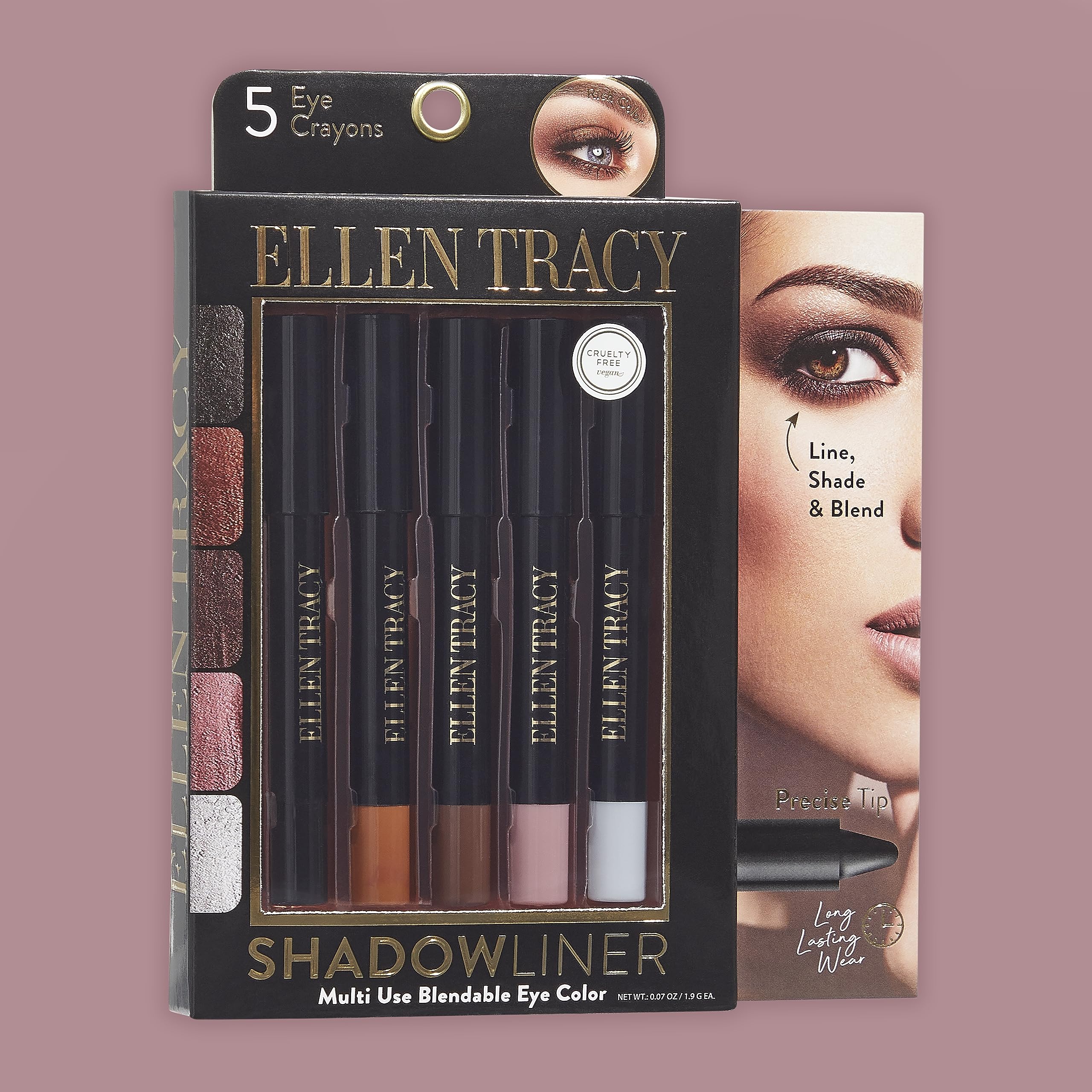 Close up of Ellen Tracy creamy eyeshadow crayon texture