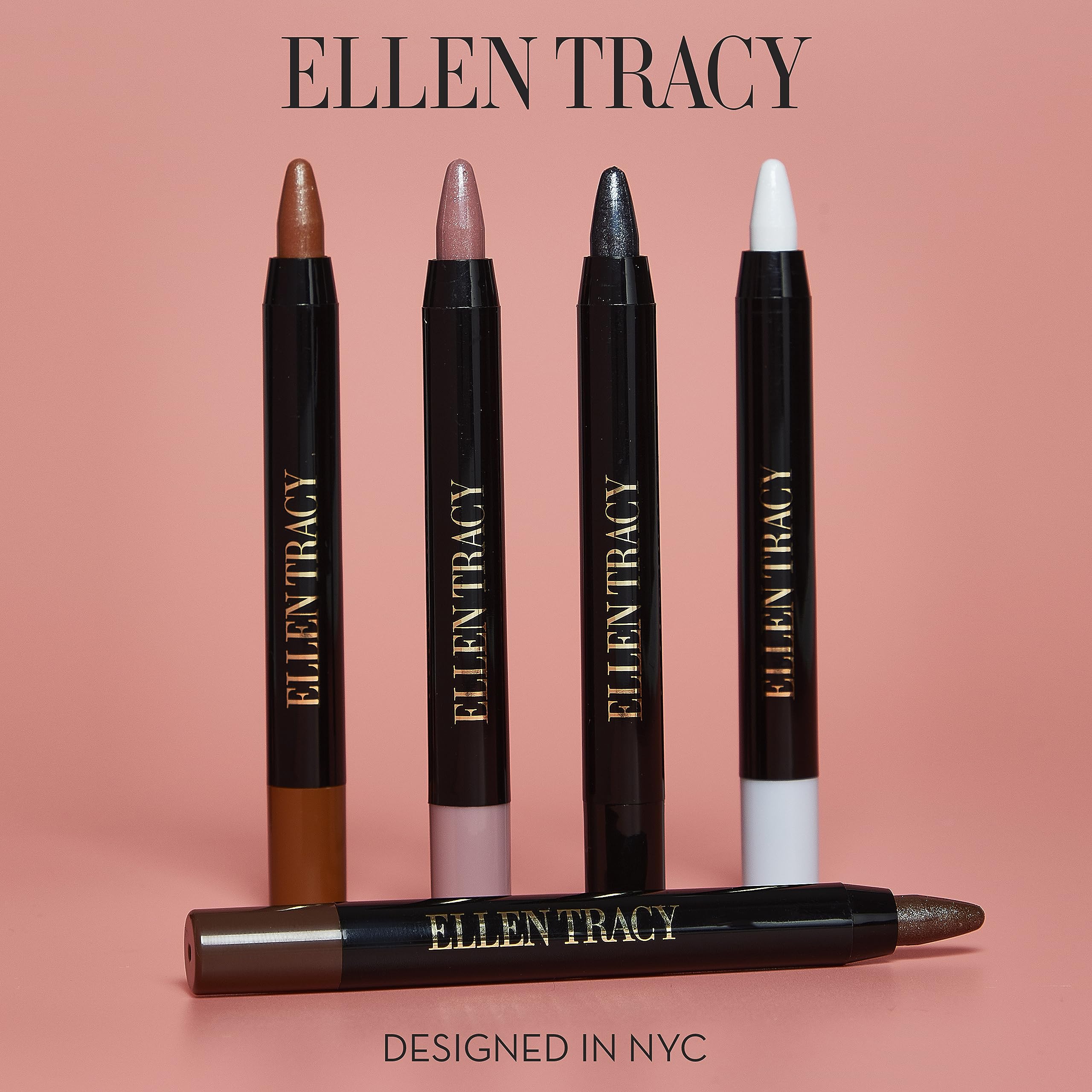 Applying Ellen Tracy liner stick to eyelid for precise definition