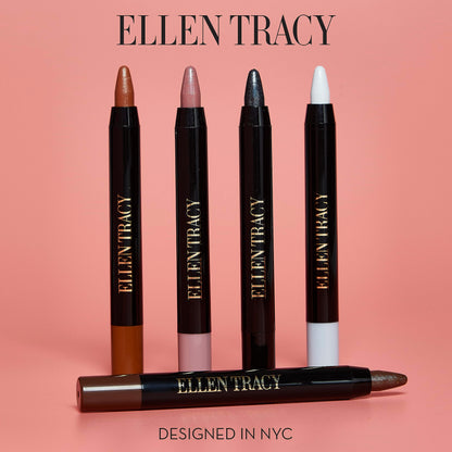 Applying Ellen Tracy liner stick to eyelid for precise definition