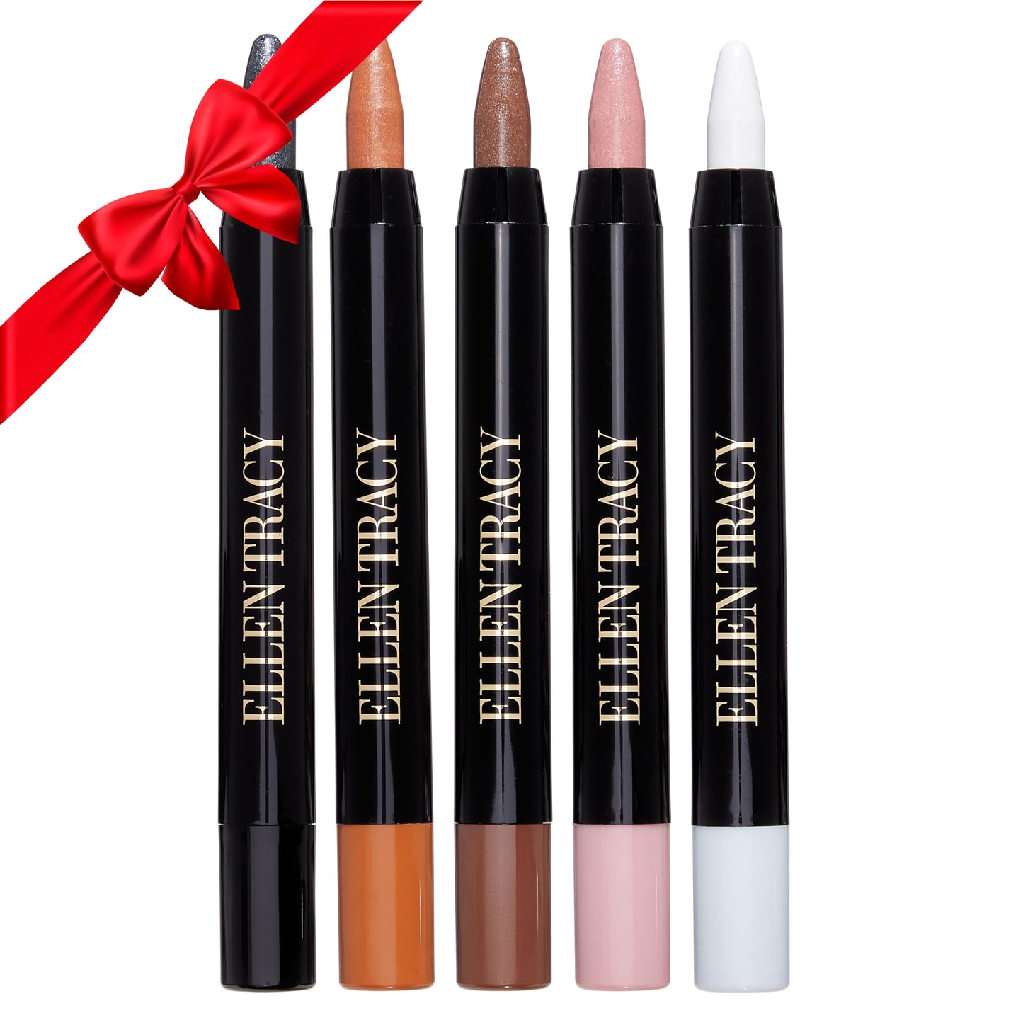 Travel friendly Ellen Tracy eye makeup set components