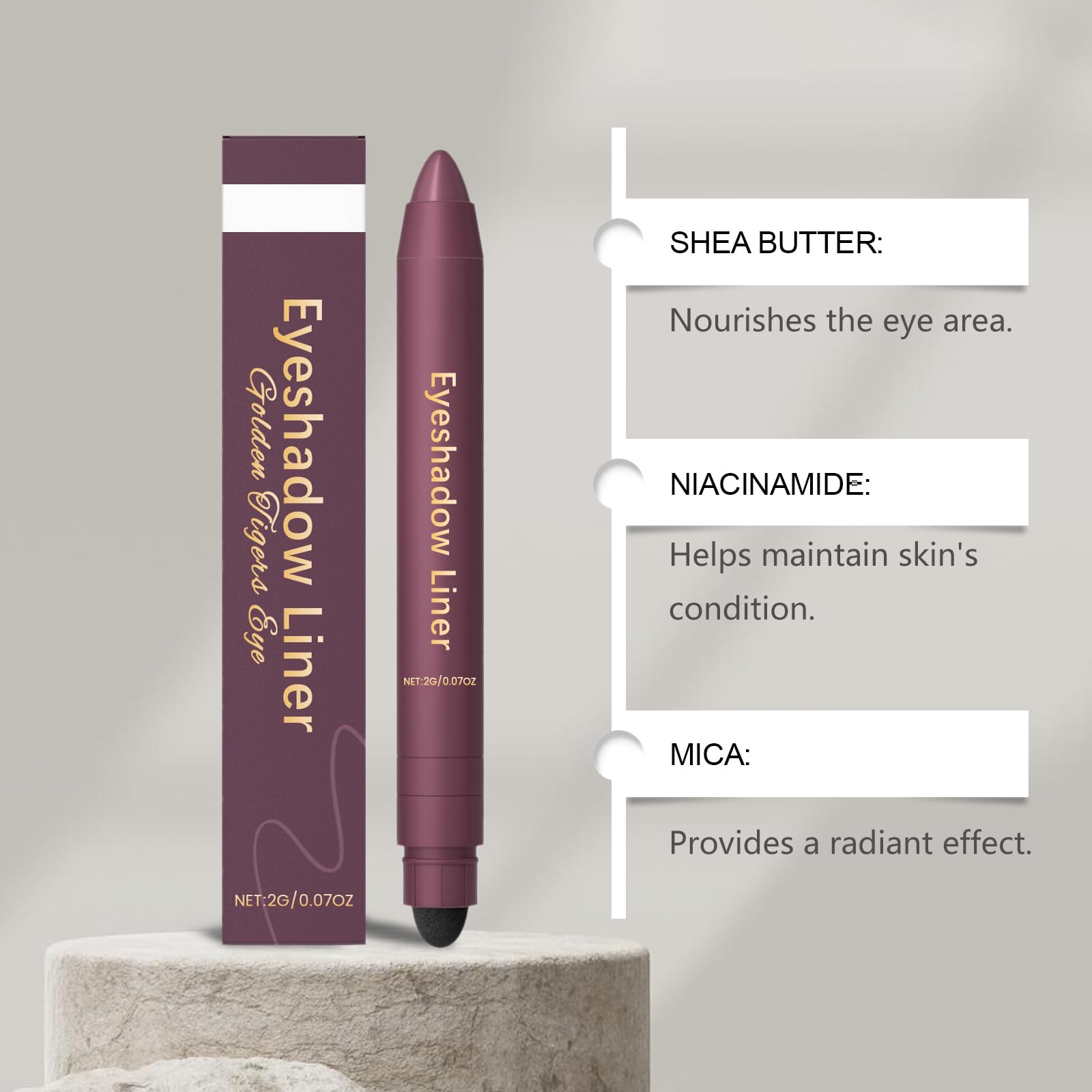 Close up of plum shimmer texture on skin
