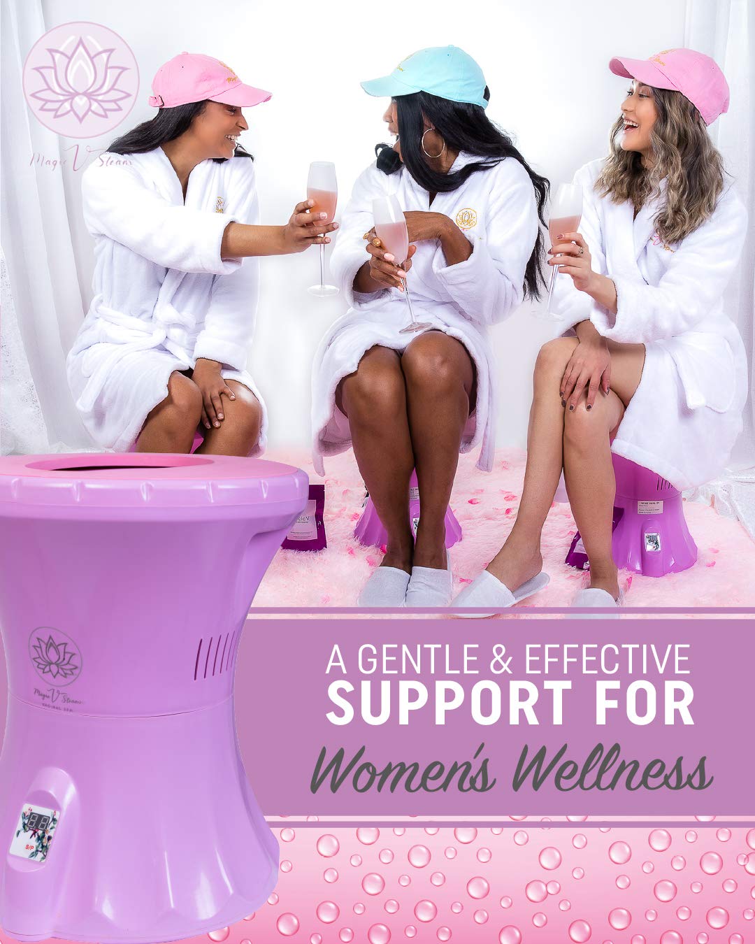 Magic V Steam at home feminine wellness spa kit contents spread