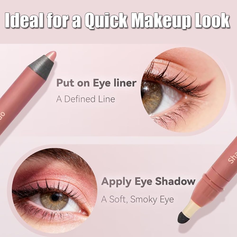 Plum colored shadow liner pencil with smudge brush