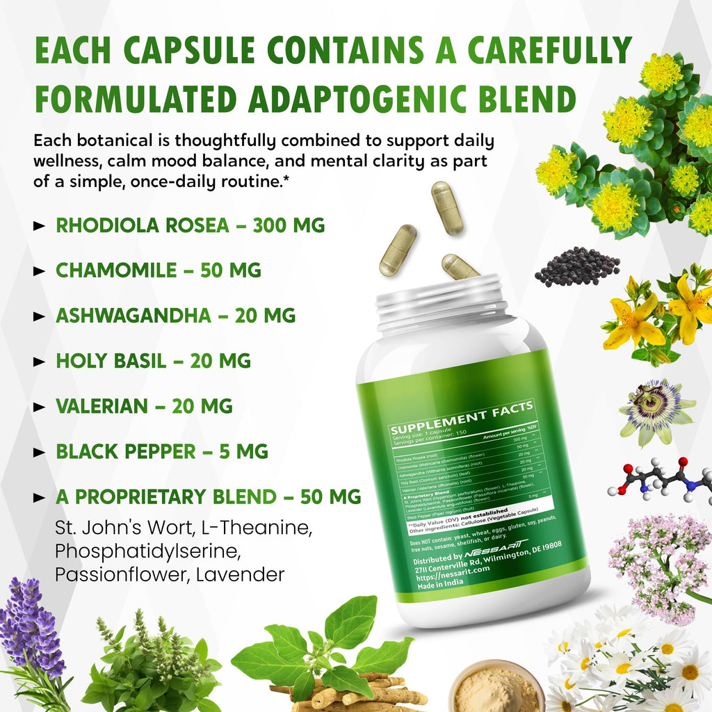 Authentic USA imported Ultra Herbs Rhodiola Rosea adaptogen blend for mental focus and cortisol control.