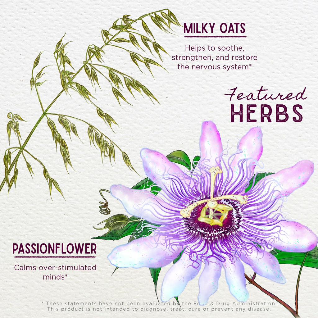 Organic lemon balm and chamomile herbal supplement supplement facts label
