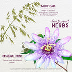 Organic lemon balm and chamomile herbal supplement supplement facts label