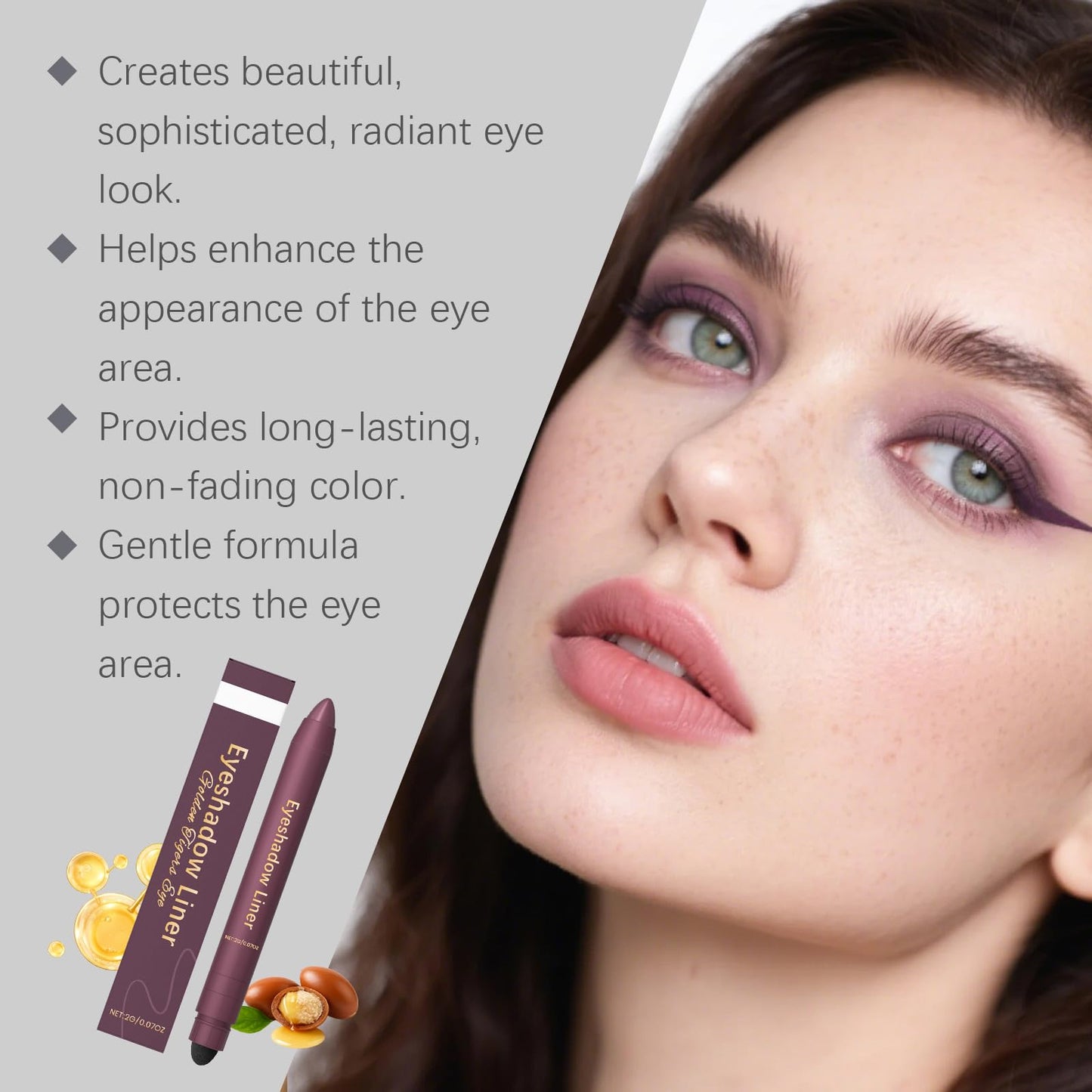 Creamy eyeshadow applicator end with built-in smudger tool