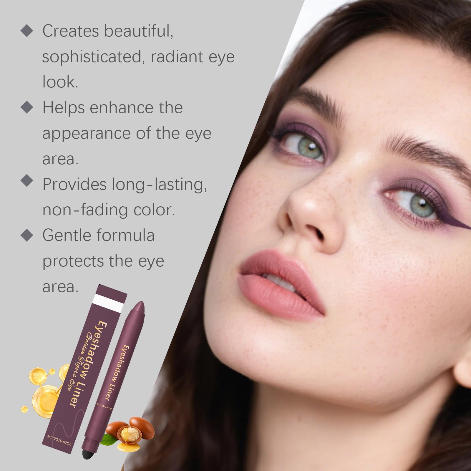 Creamy eyeshadow applicator end with built-in smudger tool