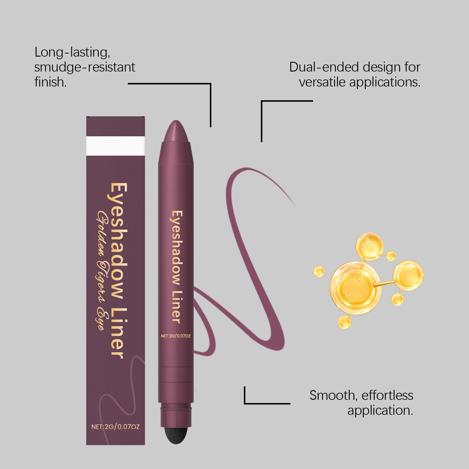 Duo shadow liner swatches showing Golden Tigers Eye and Rose Gold pigment