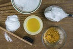 Close up of pure imported German chamomile powder showing its fine texture and color