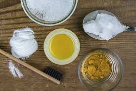 Close up of pure imported German chamomile powder showing its fine texture and color