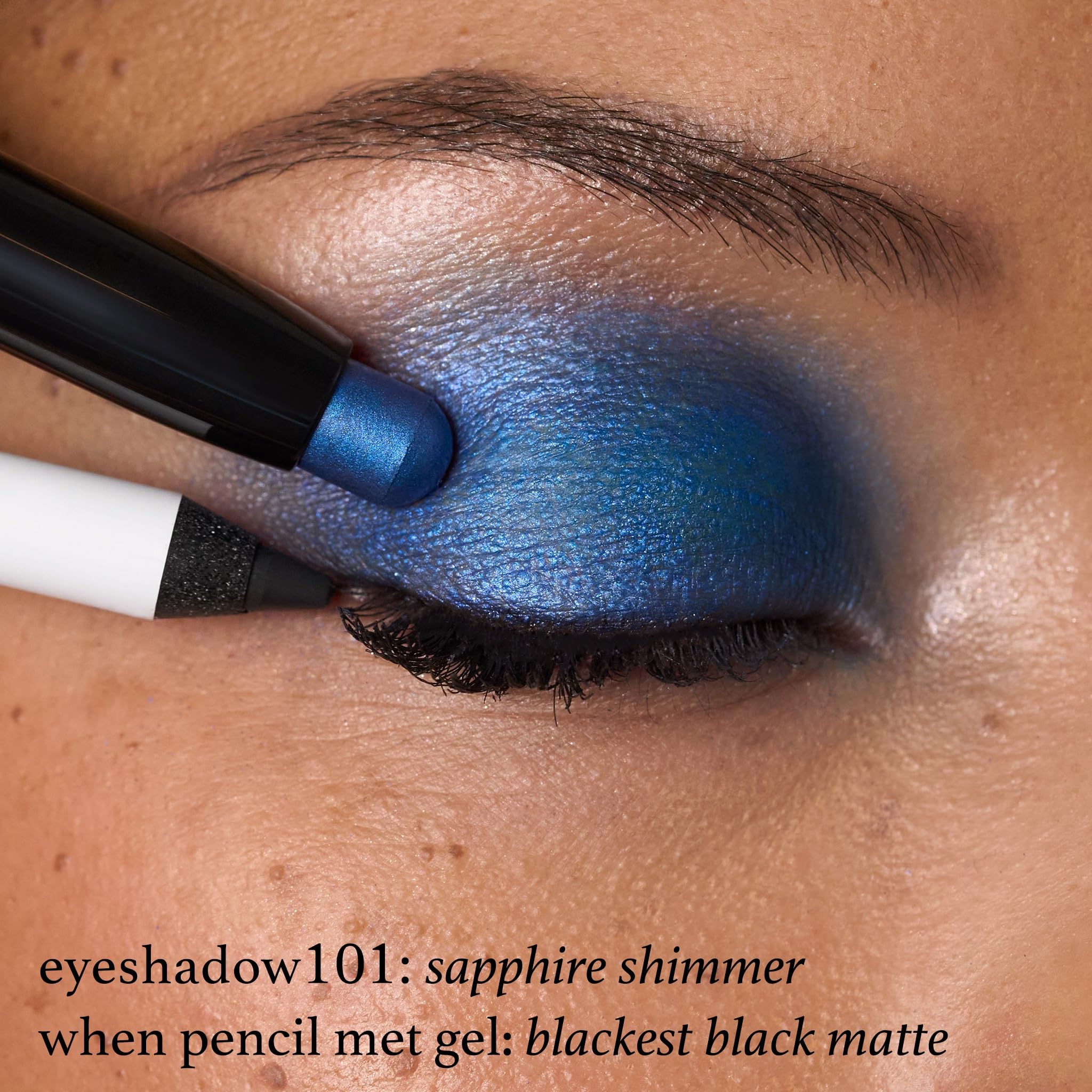Professional makeup look using Julep black eyeliner