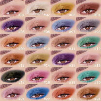 Hand swatch showing pigmented teal glitter eyeliner texture