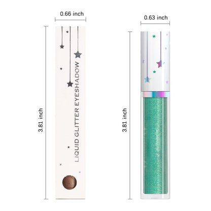 Full set of Evpct liquid glitter eyeliner in teal shade