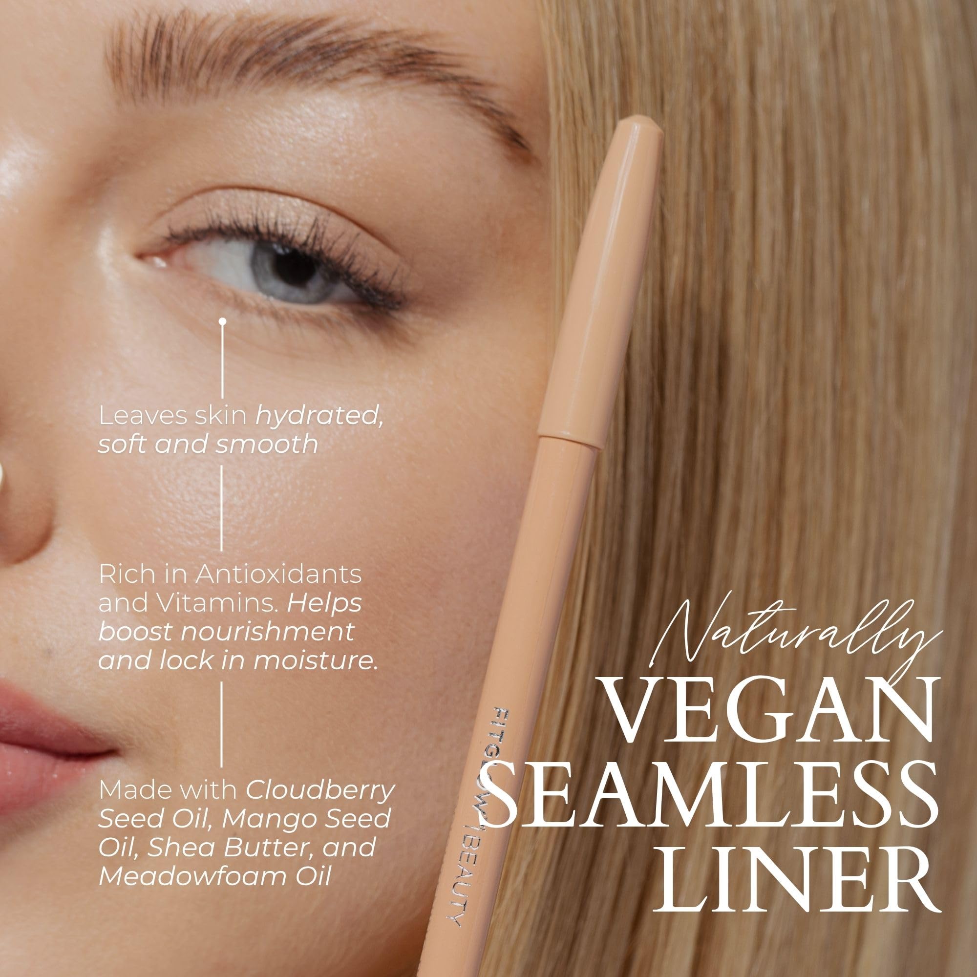 Fitglow Beauty Vegan Eyeliner Pencil showing blending brush tip