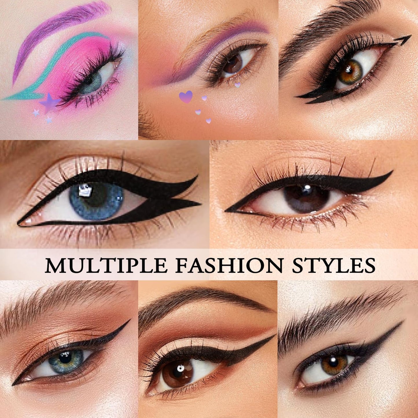 Full set of 8 sheets of eyeliner and eyeshadow templates